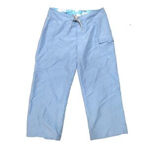 The North Face Pants Pale Blue Utility Cropped Hook & Loop Closure Outdoor Sz 12